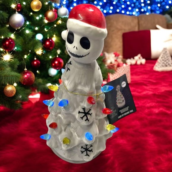 Nightmare Before Christmas Jack Skellington Light Up Ceramic Tree Disney NEW - Picture 3 of 8